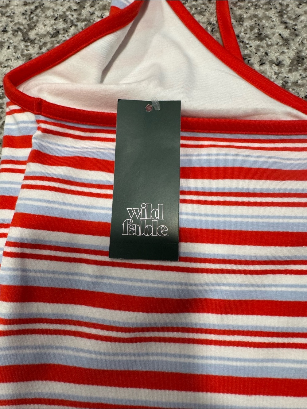 wild fable Red & White & Blue Striped Halter Open Back Dress - Picture 8 of 10